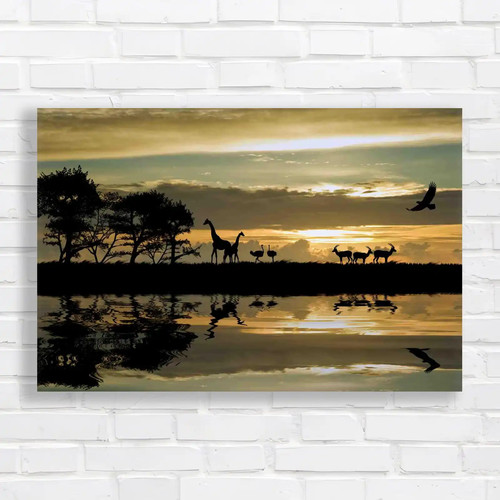 African animal sunset canvas - animal,