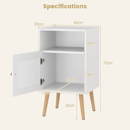 Nightstand with rattan storage - nightstand,