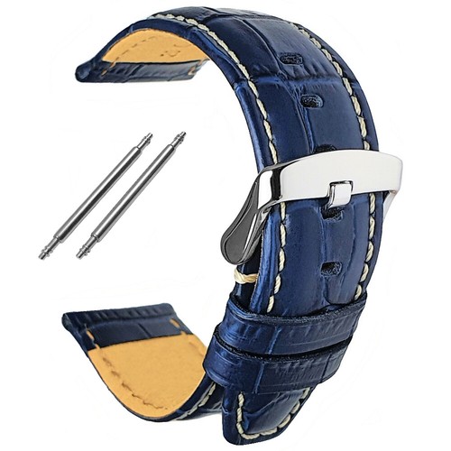 Blue genuine leather alligator - leather,