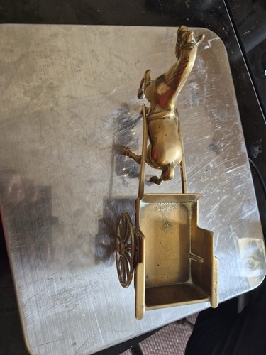 Brass horse drawn - horse-drawn, wagon