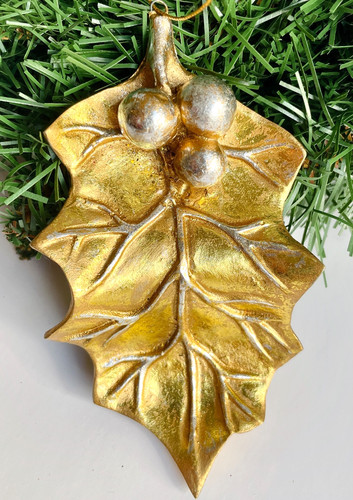 Vintage gold leaf christmas - vintage,