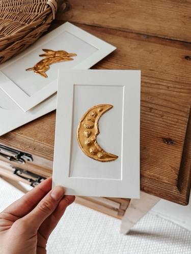 Handmade hold embossed folk