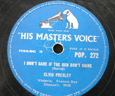 Elvis Presley BLUE MOON/! DON'T CARE...Rock & Roll 78rpm record HMV POP. 272