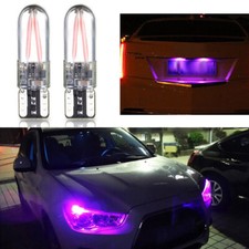 2pcs T10 W5W 194 LED Purple Glass COB Car Side Lights Canbus Trunk Lamp Bulb