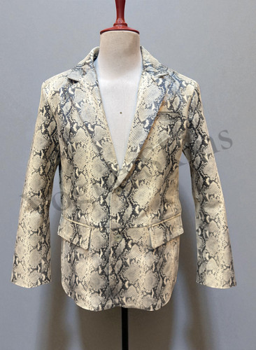 Mens leather coat snake - coat, skin