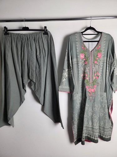 Grey khaddar salwar - grey, kameez