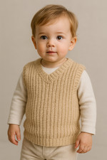 Knitting Pattern Fishermans Rib Tanktop Slipover Vest Top DK Baby Boy Girl 0 - 6