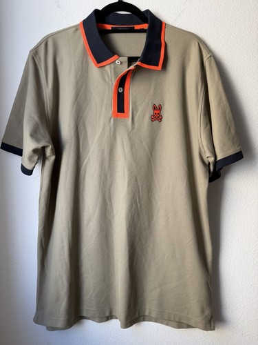 Psycho bunny men tan polo - bunny,