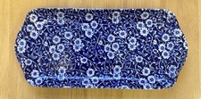Burleigh Calico Blue + White Rectangular Sandwich Tray /plate VGC