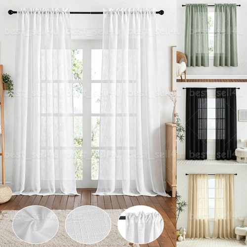 Panels linen look voile net - 2,