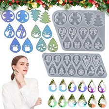 Resin Mold Silicone Crystal Jewelry Pendant Earrings Mould Craft DIY Christmas