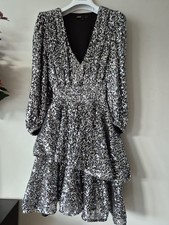 Maje Tiered Sequined Tulle Mini Dress Size 1