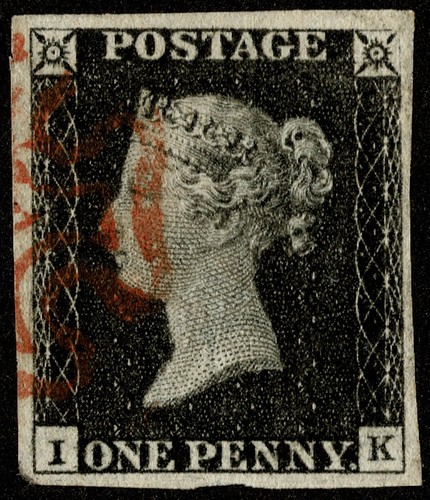 Stamp penny black - black, 1840