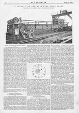 SOUTHGATE ENGINEERING CO 65 Ton Overhead Travelling Crane Antique Print 1894