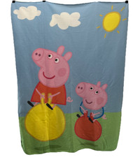 Northwest Peppa Pig and George Bounce Polyester Fleece Throw Blanket 60x45 EUC
