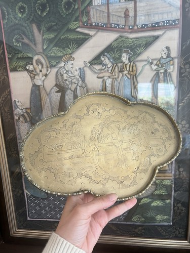 Indian brass trinket - indian, tray