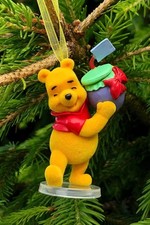 Disney Micro World Winnie The Pooh With Xmas Gift 🎁 Flocked Tree 🎄 Decoration