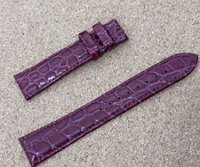 18mm Hirsch Crocodile Grain Leather Watch Strap Premium Quality Brown
