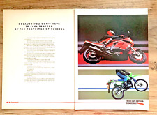 KAWASAKI GPZ1000 & KMX125 1980s - FRAMEABLE ORIGINAL BIKE MOTORBIKE ADVERT