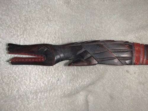Vintage hand carved crocodile - vintage,