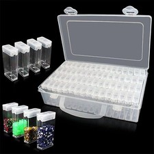64 Compartment Plastic Jewelry Craft Storage Box Case Beads Container Organizer