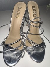 EGO Gelato Lace Up Platform Heel In Silver Metallic 