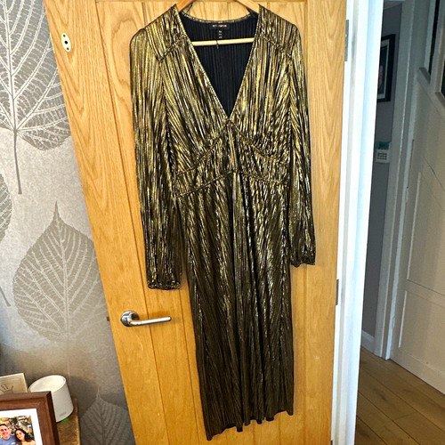 Qed london gold pleated - london,