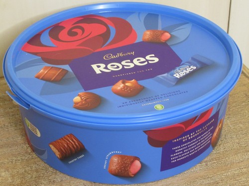 Empty blue cadbury roses - empty,