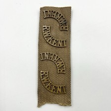 Genuine Royal West Kent Regiment Shoulder Titles On Webbing Belt