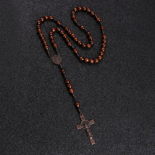Wooden rosary cross handmade - wooden,