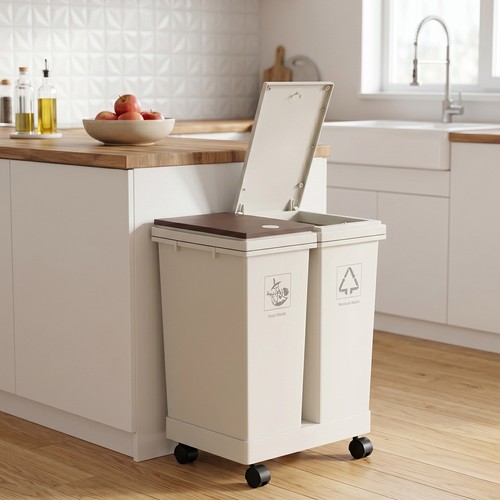 Double compartment recycling - double,