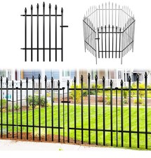 Thealyn Metal Garden Fence 91cm H x 71cm W 5 Panels Rustproof Iron Pet Barrier 