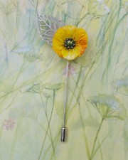 YELLOW WELSH POPPY on Silver