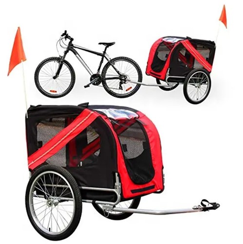 Red bike trailer cart - trailer,, for