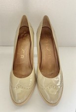 Women’s Brogue Shoes Courts Pumps Heels 38 Nude Beige Patent Leather Unisa Label