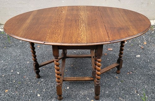 Antique oak drop leaf - drop, barley