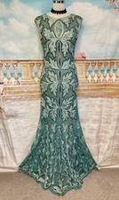 Dress 12 Green Duck Egg Paige Tapework PHASE EIGHT Collection 8 Fishtail Evening