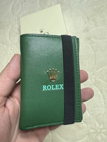 Rolex green leather - wallet, –