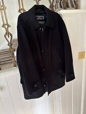 Mens Vintage M&S St Michael Car Coat Grey Mix Wool Lined Zip Buttons 90’s Medium