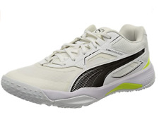 Puma Solarstrike Indoor Mens UK 9 EU 43 White Yellow Non Marking Trainers Shoes