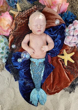 25inch Unfinished Reborn Doll Kit Rhynn Merbaby Lifelike Full Body Soft Touch