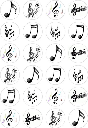 Music notes premium cupcake - music,