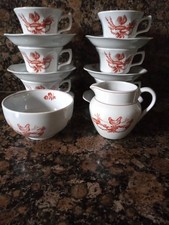 6 Cups & saucers, milk & sugar Wedgwood ' Chantecler ' Georgetown collection VGC