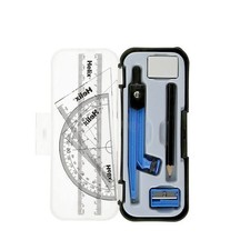 HELIX Compact MATHS GEOMETRY SET Compass Ruler Protractor Sharpener SCHOOL Exam