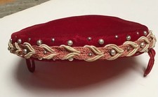 Vintage red velvet pillbox hat