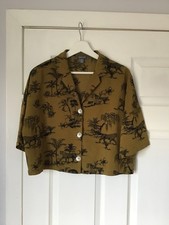 PRIMARK ladies khaki leopard print short sleeve short jacket - sz 12