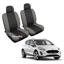 FOR Ford Fiesta Grey / Black Front Car Seat Covers Protectors Washable Dog Pet