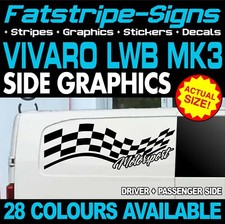 to fit VAUXHALL VIVARO MK3 LWB L2 MOTORSPORT FLAG GRAPHICS STICKERS CAMPER VAN