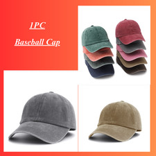Vintage Baseball Cap, Washed Hat & Pre-Curved Casual Stylish  UV Protection Hat