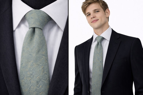 Wool men ties blue - ties,